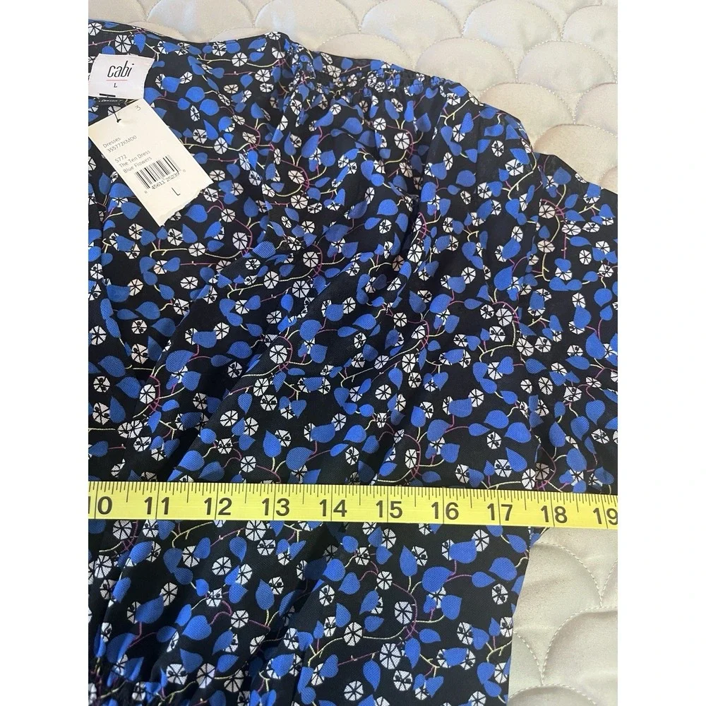 CAbi Womens Dress large Blue #5772 The Ten Dress Long Sleeve Short Dress - Picture 6 of 9
